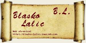 Blaško Lalić vizit kartica